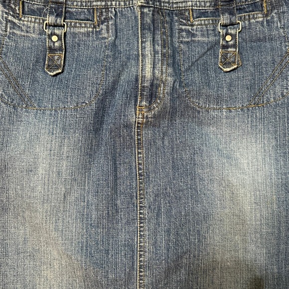 Vintage Faded Glory Midi Denim Skort Size:14 90s/Y2k - Picture 2 of 4